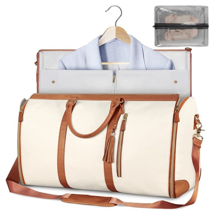 Large Capacity Travel Duffle Bag Women's Handbag Folding Suit Bag Waterproof Clothes Totes - AmberOcean 