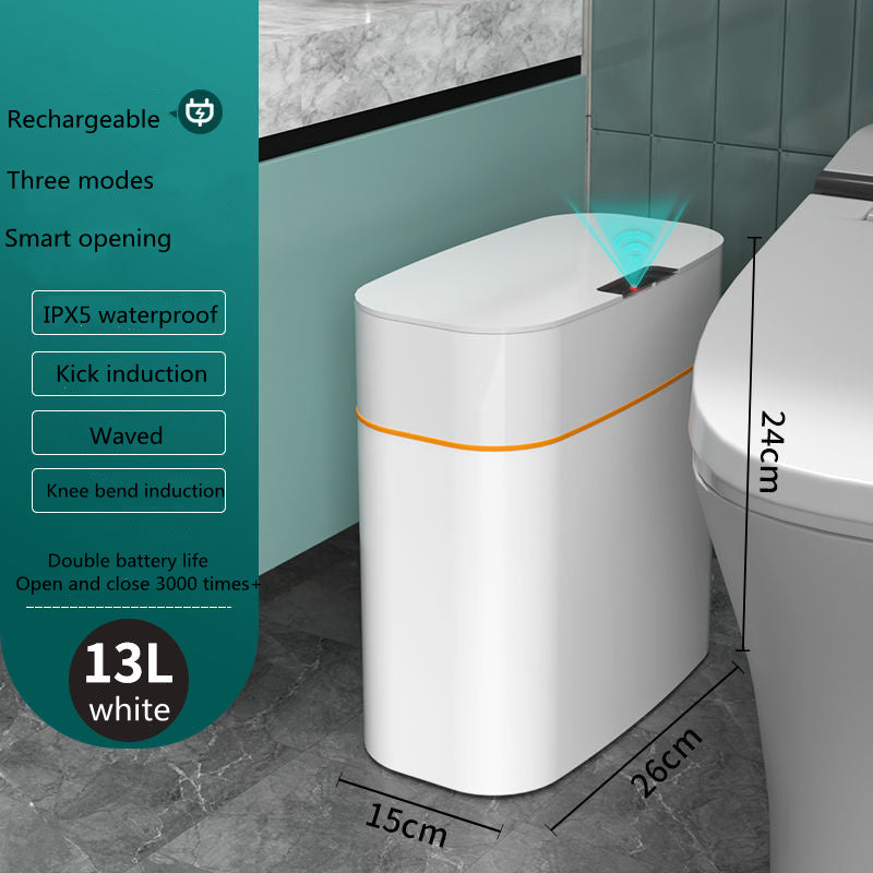 Smart Trash Can With Lid For Bedroom And Living Room Kitchen Storage Box Trash Can Induction Small Car Box Automatic Smart Dustbin Smart Trash Bin - AmberOcean 