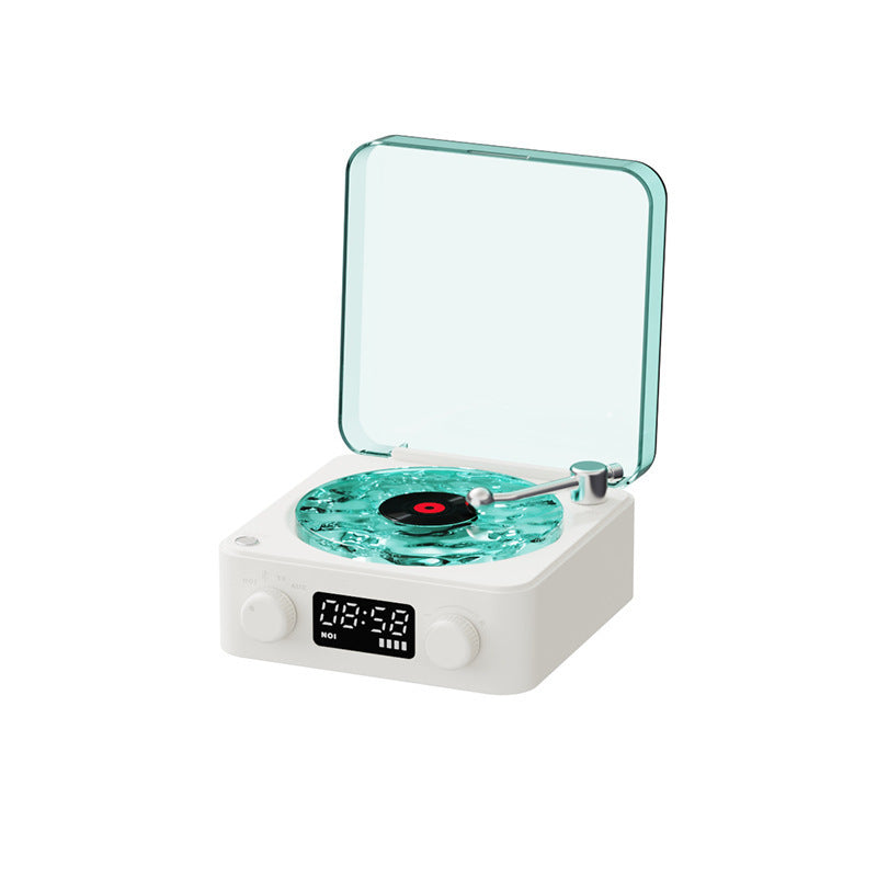 Retro Turntable Speaker Wireless Bluetooth-compatible 5.0 Vinyl Record Player Stereo Sound With White Noise RGB Projection Lamp Effect - AmberOcean 