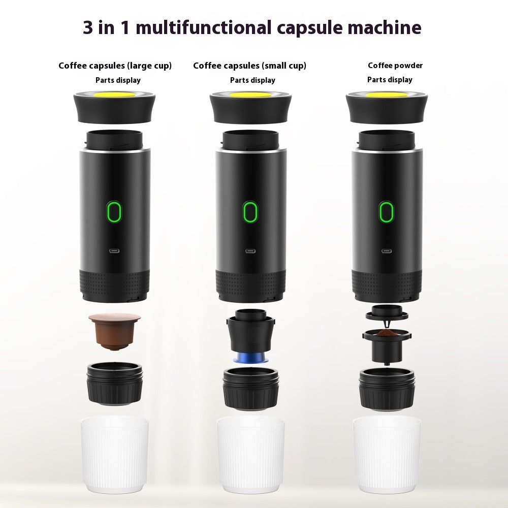 Electric Grinder Coffee Travel Handy 3 In1 Espresso Portable Coffee Espresso Maker Machine Cafe Portable Capsule Coffee Machine Kitchen Gadgets - AmberOcean 