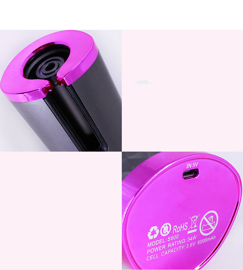 Rechargeable Automatic Hair Curler Women Portable Hair Curling Iron LCD Display Ceramic Curly Rotating Curling Wave Styer - AmberOcean 