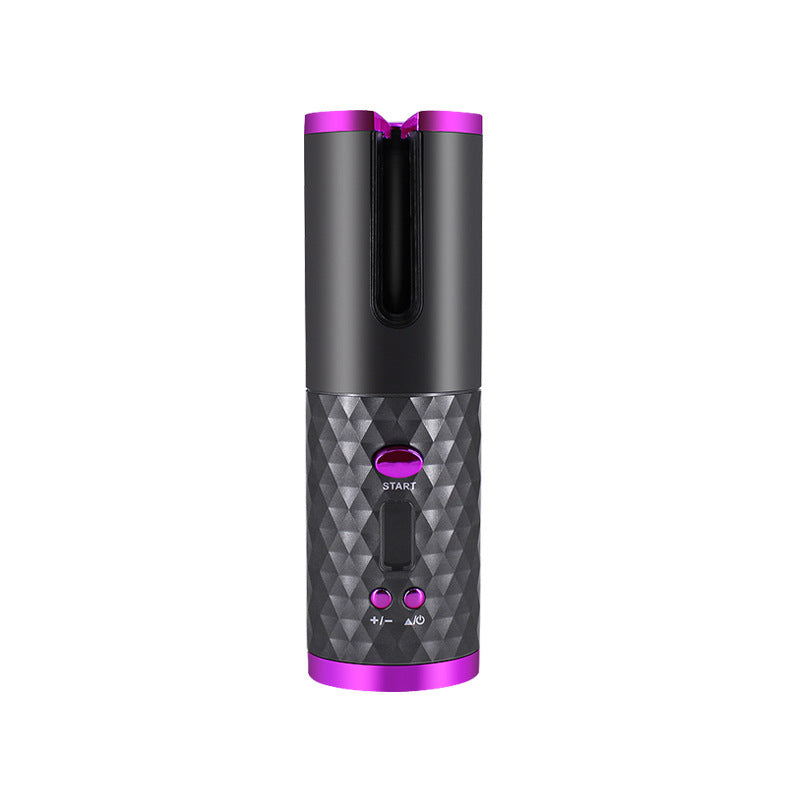 Rechargeable Automatic Hair Curler Women Portable Hair Curling Iron LCD Display Ceramic Curly Rotating Curling Wave Styer - AmberOcean 