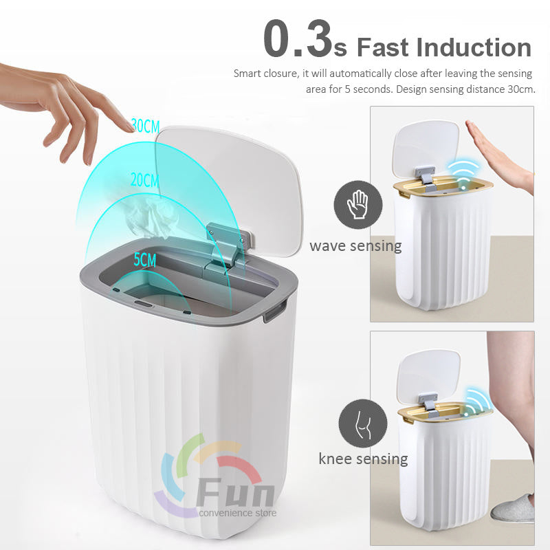 Smart Trash Can With Lid For Bedroom And Living Room Kitchen Storage Box Trash Can Induction Small Car Box Automatic Smart Dustbin Smart Trash Bin - AmberOcean 