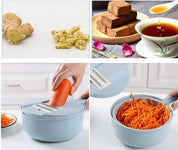 8 In 1 Mandoline Slicer Vegetable Slicer Potato Peeler Carrot Onion Grater With Strainer Vegetable Cutter Kitchen Accessories - AmberOcean 