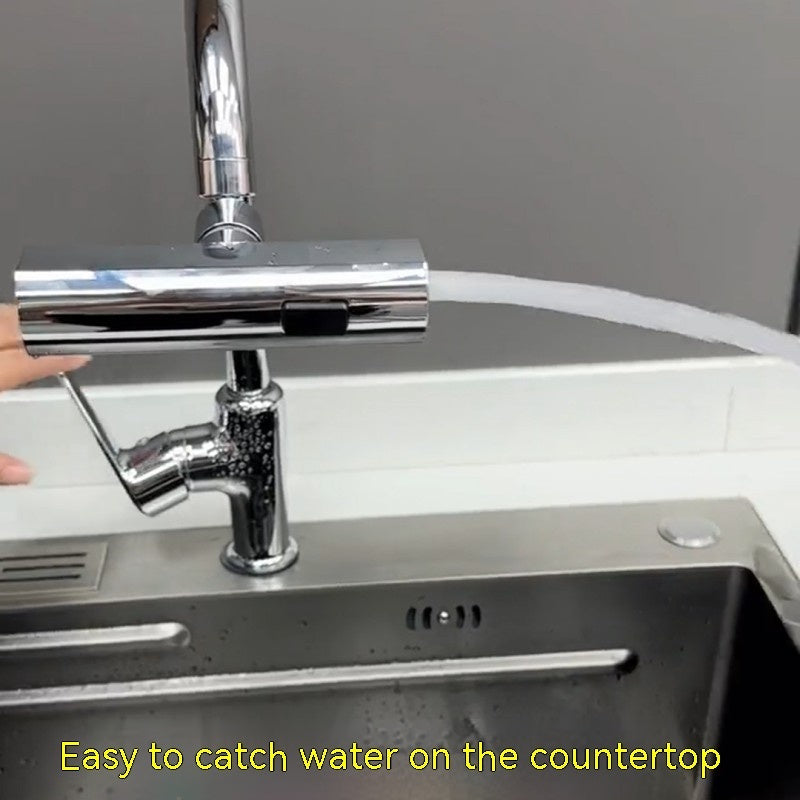 Kitchen Faucet Waterfall Outlet Splash Proof Universal Rotating Bubbler Multifunctional Water Nozzle Extension Kitchen Gadgets - AmberOcean 