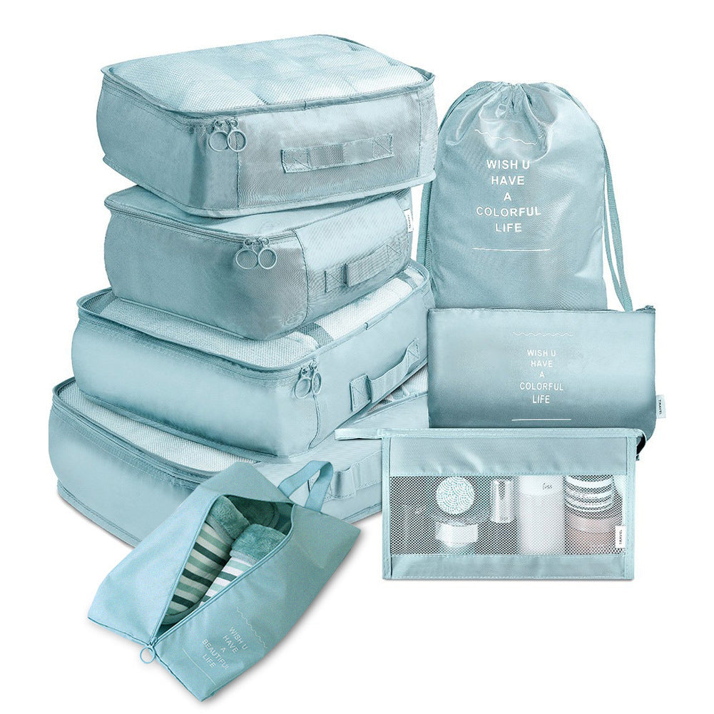 8-piece Set Luggage Divider Bag Travel Storage Clothes Underwear Shoes Organizer Packing Cube Bag - AmberOcean 