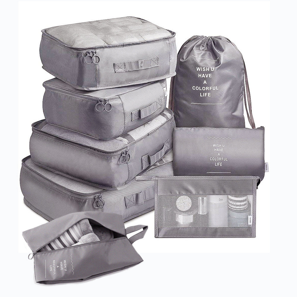 8-piece Set Luggage Divider Bag Travel Storage Clothes Underwear Shoes Organizer Packing Cube Bag - AmberOcean 