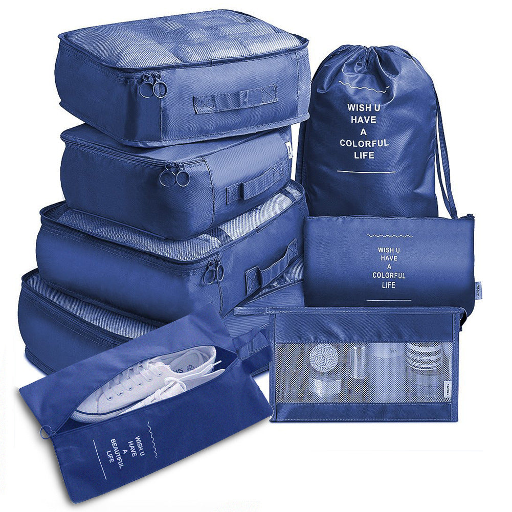 8-piece Set Luggage Divider Bag Travel Storage Clothes Underwear Shoes Organizer Packing Cube Bag - AmberOcean 
