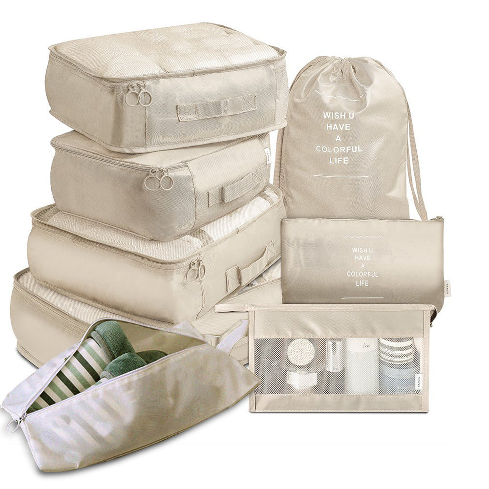 8-piece Set Luggage Divider Bag Travel Storage Clothes Underwear Shoes Organizer Packing Cube Bag - AmberOcean 