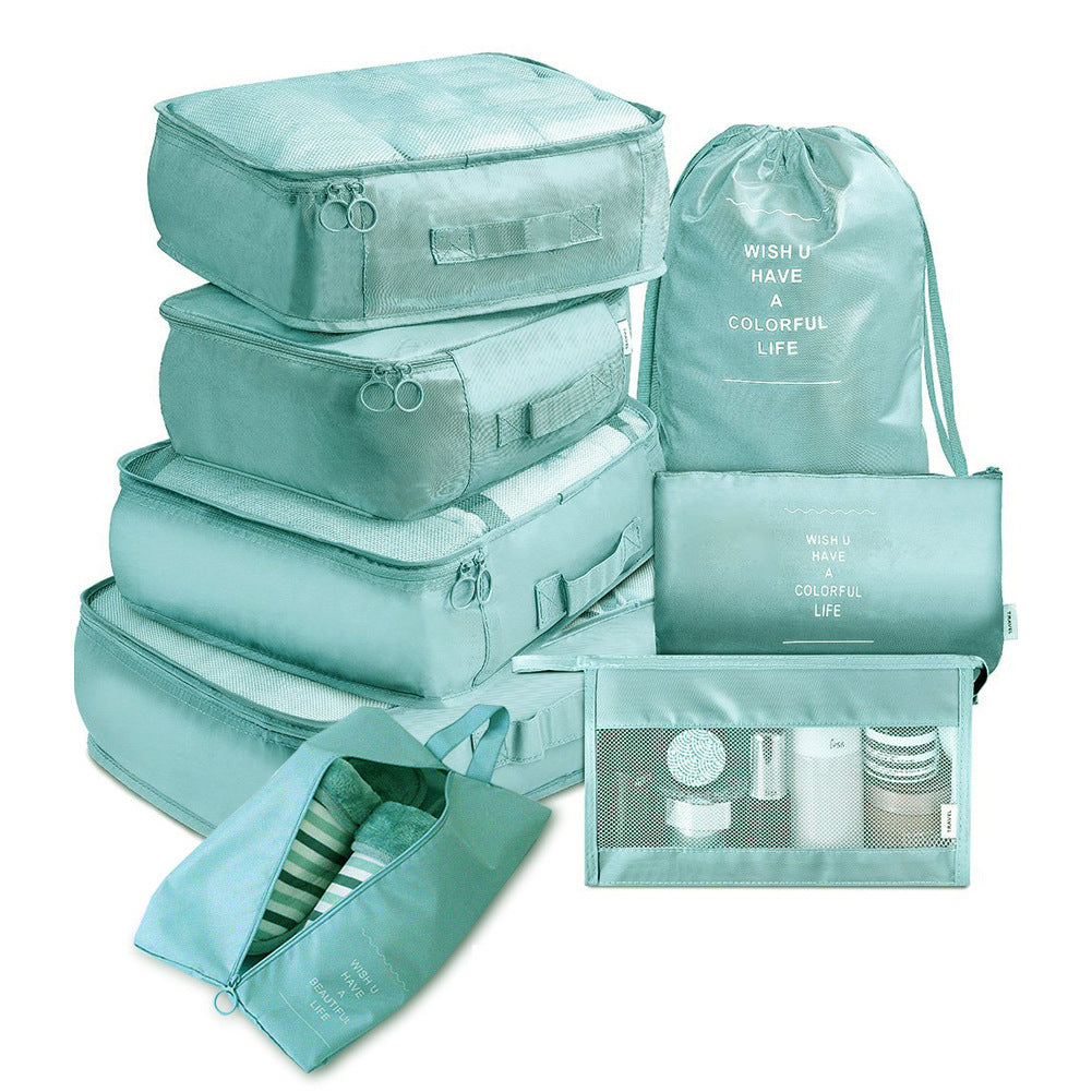 8-piece Set Luggage Divider Bag Travel Storage Clothes Underwear Shoes Organizer Packing Cube Bag - AmberOcean 