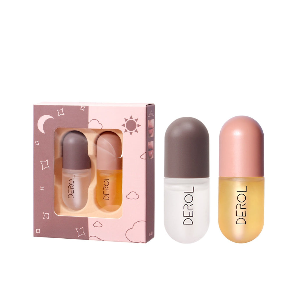 Day Night Instant Volume Lip Plumper Oil Clear Lasting Nourishing Repairing Reduce Lip Fine Line Care Lip Beauty Cosmetic - AmberOcean 