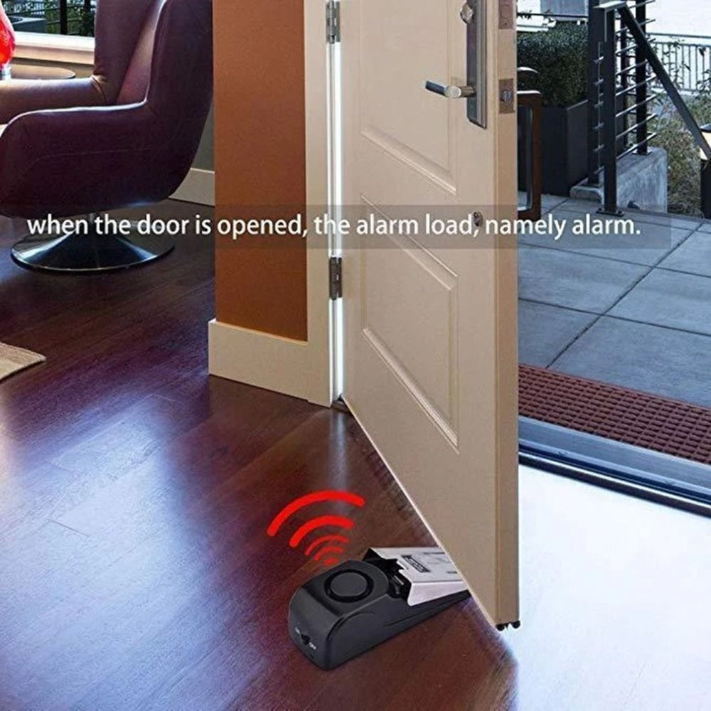 Electronic Burglar Alarm Intelligent Home Security Wedge Door Stop Alarm System Device Hotel Intruder Alert Detection - AmberOcean 