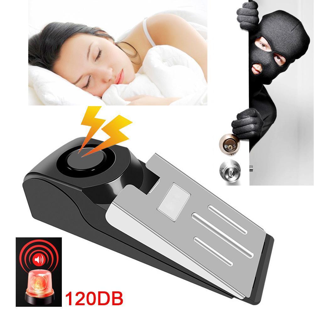 Electronic Burglar Alarm Intelligent Home Security Wedge Door Stop Alarm System Device Hotel Intruder Alert Detection - AmberOcean 
