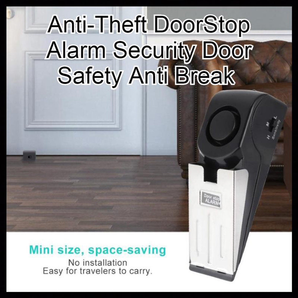 Electronic Burglar Alarm Intelligent Home Security Wedge Door Stop Alarm System Device Hotel Intruder Alert Detection - AmberOcean 