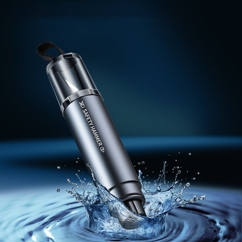 2-in-1 Car Safety Hammer Window Glass Breaker Seat Belt Cutter High Hardness Tungsten Steel Emergency Rescue Tool With Base - AmberOcean 