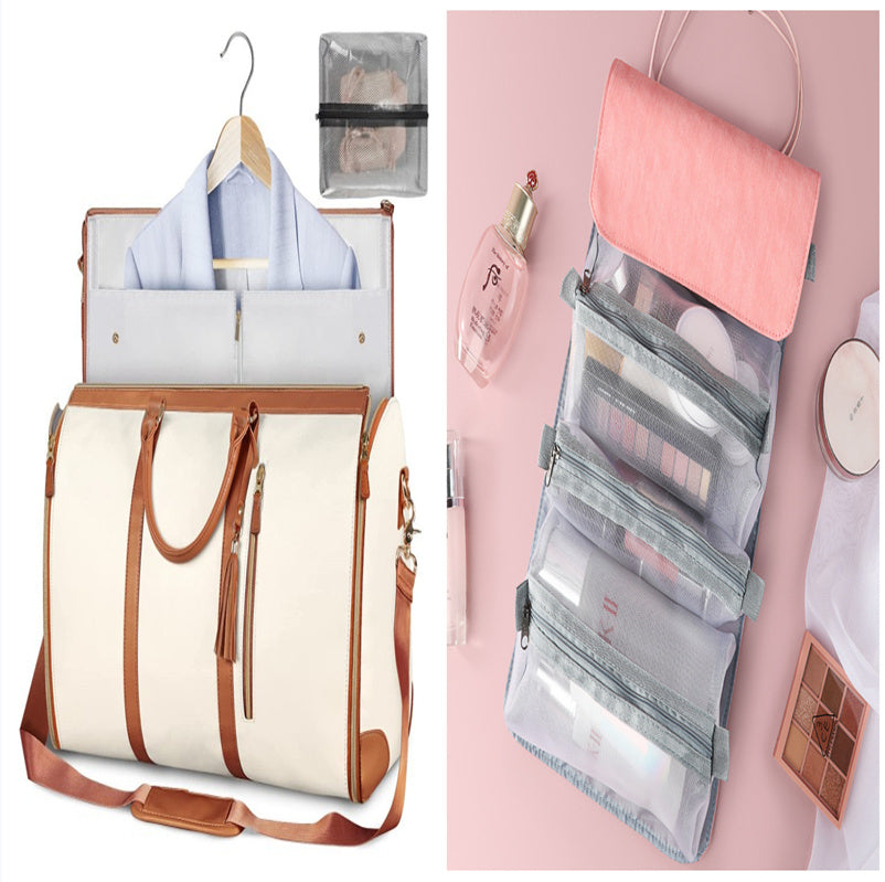 Large Capacity Travel Duffle Bag Women's Handbag Folding Suit Bag Waterproof Clothes Totes - AmberOcean 