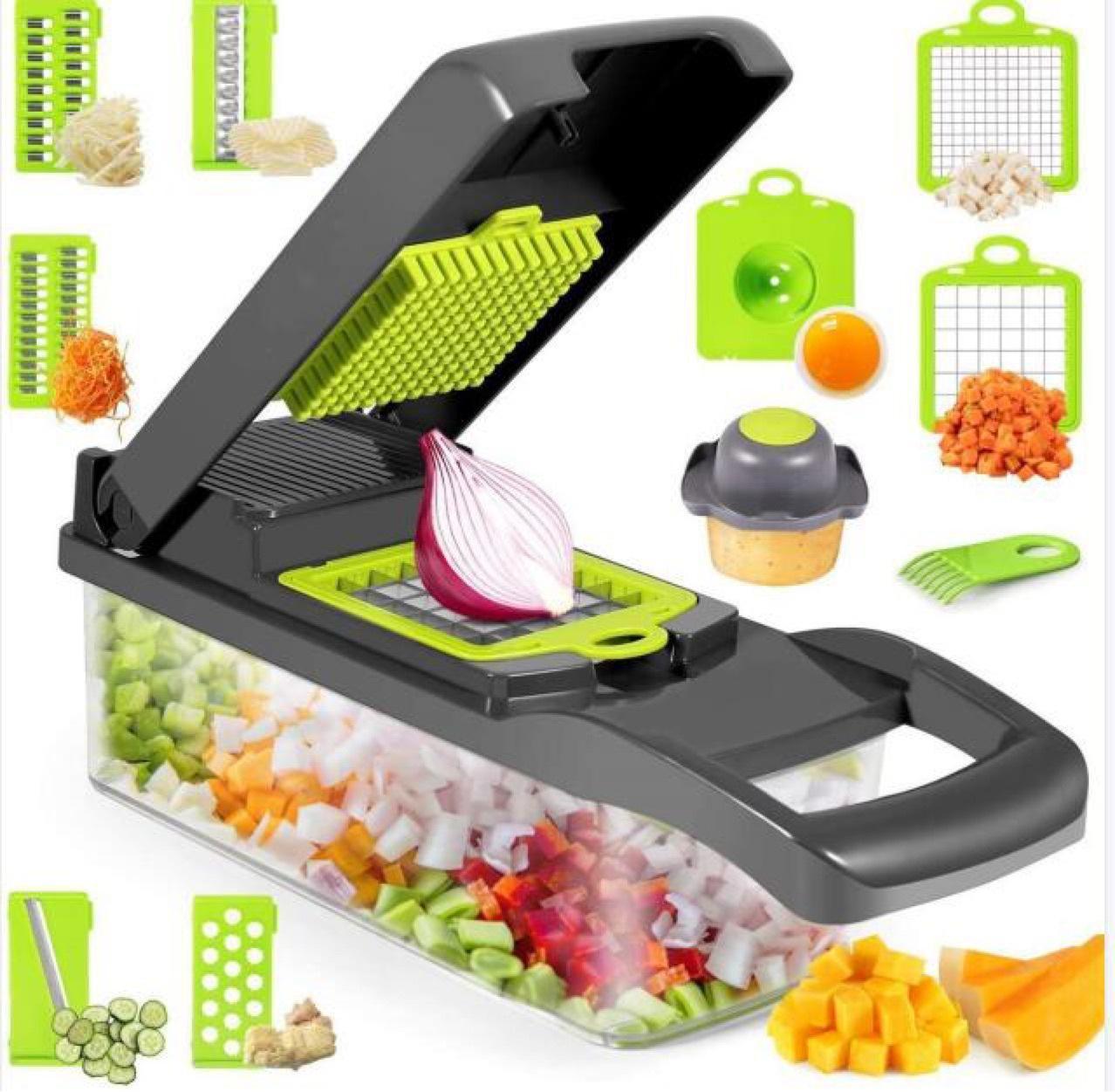12 In 1 Manual Vegetable Chopper Kitchen Gadgets Food Chopper Onion Cutter Vegetable Slicer - AmberOcean 