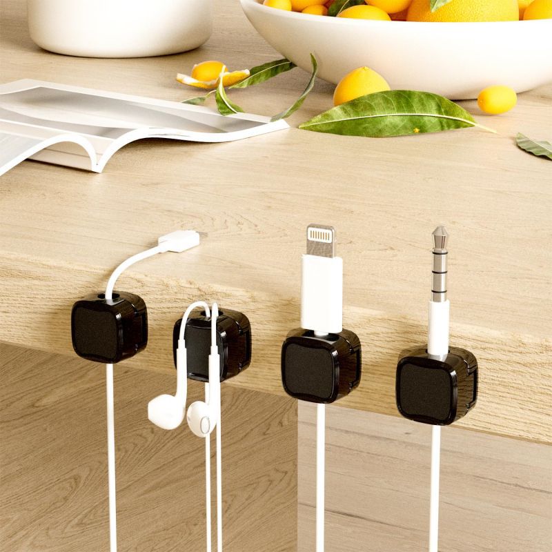 Magnetic Cable Clip Under Desk Cable Management Adjustable Cord Holder Wire Organizer And Cable Management Wire Keeper - AmberOcean 