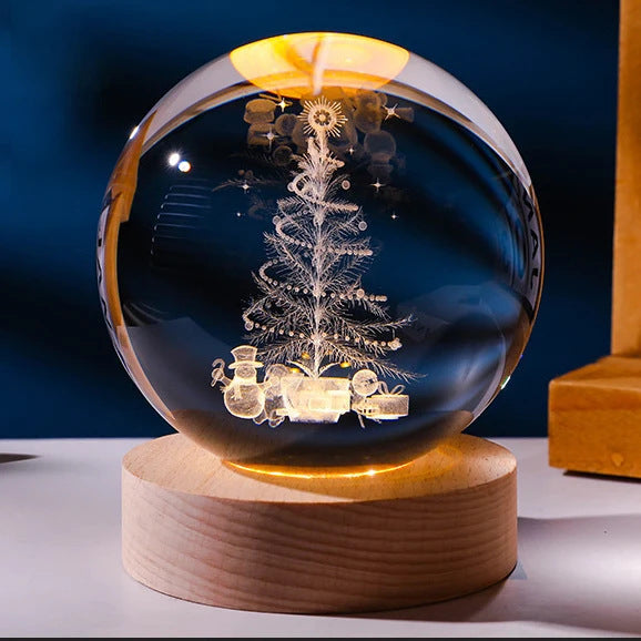 Luminous Starry Sky And Planets Moon Moon Crystal Ball Small Night Lamp Projection Ambience Light Creative Gift New Strange Gift - AmberOcean 