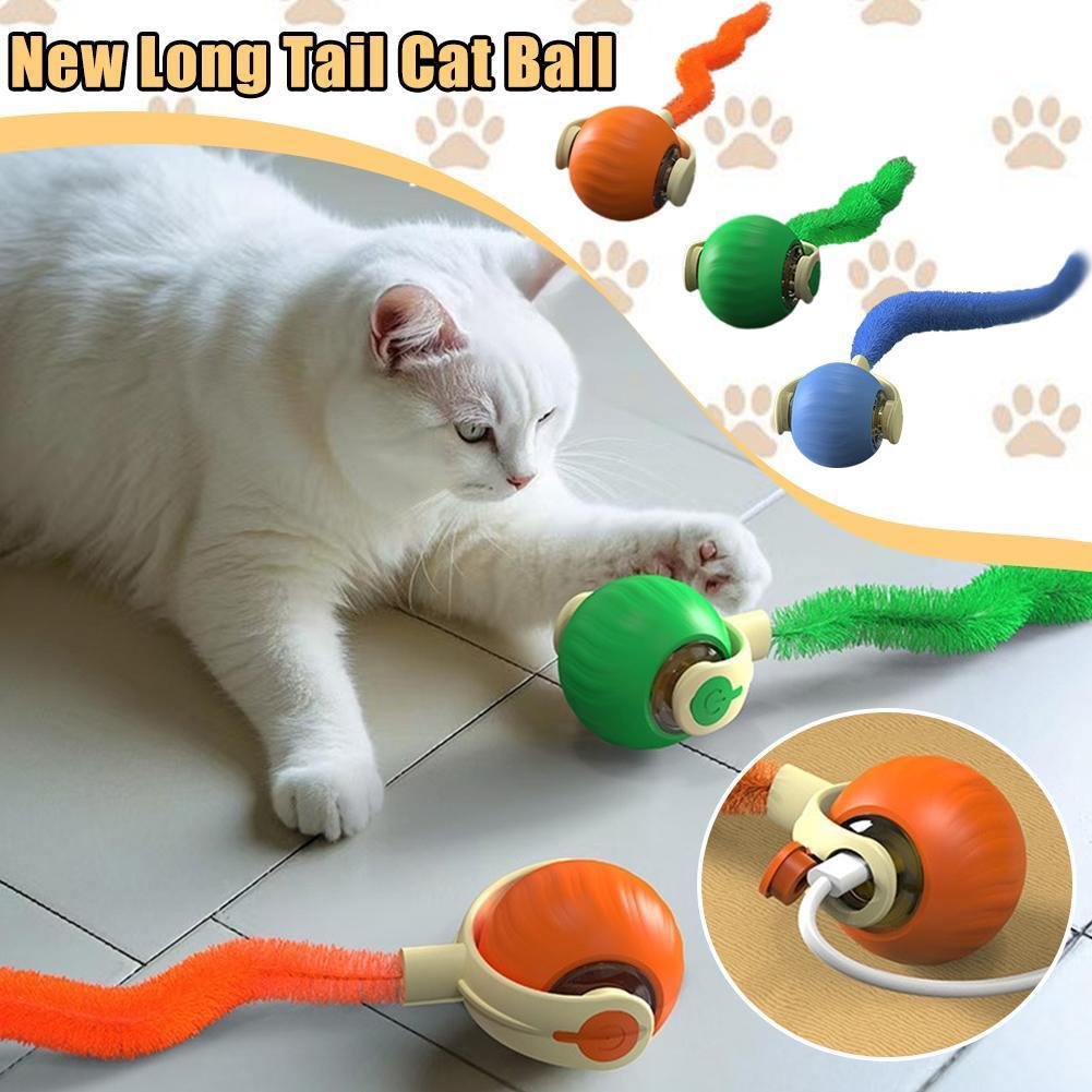 Pet Tug Ball Toy Motion-Activated Interactive Pets Cat Rolling Ball Toy With Bird Chirping Sound Pet Kitten Teaser Game Pet Products - AmberOcean 