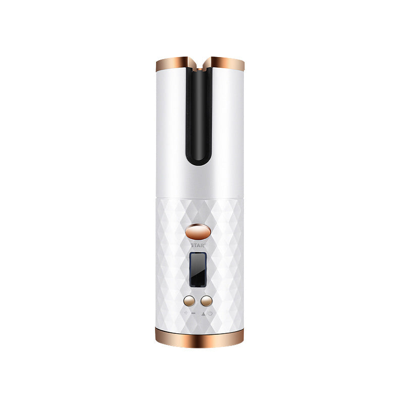 Rechargeable Automatic Hair Curler Women Portable Hair Curling Iron LCD Display Ceramic Curly Rotating Curling Wave Styer - AmberOcean 