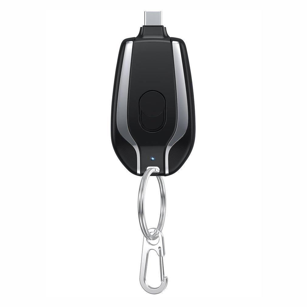 1500mAh Mini Power Emergency Pod Keychain Charger With Type-C Ultra-Compact Mini Battery Pack Fast Charging Backup Power Bank - AmberOcean 