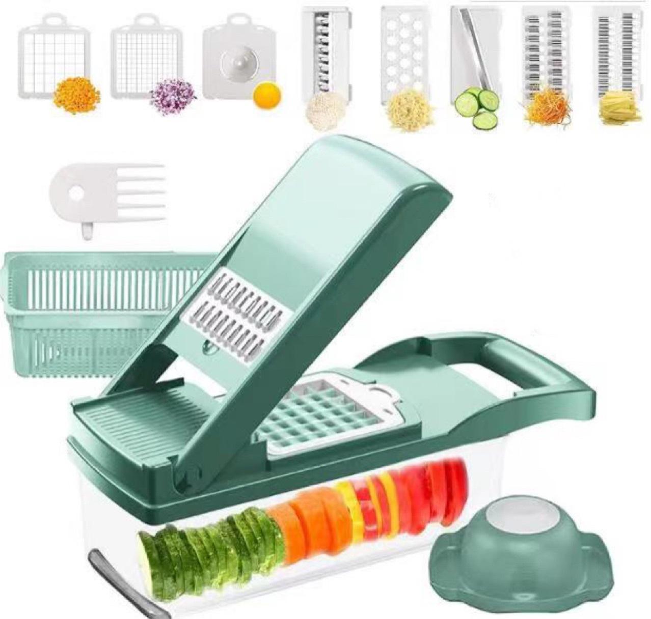 12 In 1 Manual Vegetable Chopper Kitchen Gadgets Food Chopper Onion Cutter Vegetable Slicer - AmberOcean 