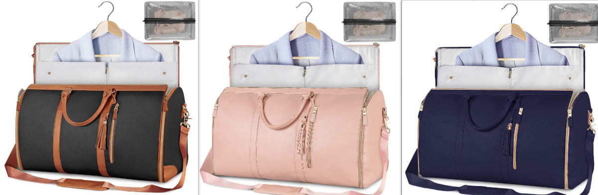 Large Capacity Travel Duffle Bag Women's Handbag Folding Suit Bag Waterproof Clothes Totes - AmberOcean 