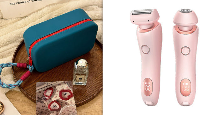 2 In 1 Hair Removal Epilator USB Rechargeable Trimmer Women Body Razor Face Leg Armpit Bikini Hand Pubic Shaver Hair Remover - AmberOcean 