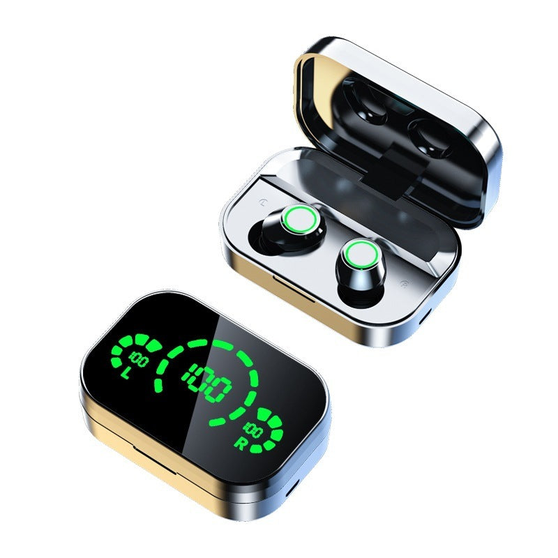 YD03 Wireless Bluetooth-compatible Headset TWS Large Screen Smart Digital Display In Ear Breathing Light - AmberOcean 