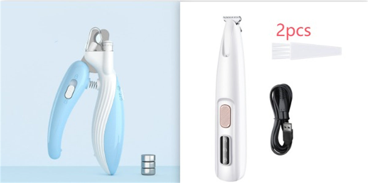 Pets Dog Paw Trimmer With LED Light Fully Waterproof Pet Hair Trimmer With LED Display Dog Clippers For Grooming Widen Blade - AmberOcean 