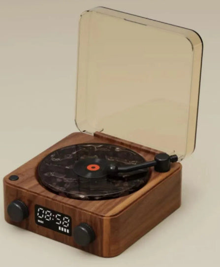 Retro Turntable Speaker Wireless Bluetooth-compatible 5.0 Vinyl Record Player Stereo Sound With White Noise RGB Projection Lamp Effect - AmberOcean 
