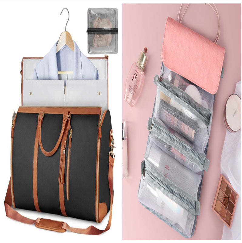 Large Capacity Travel Duffle Bag Women's Handbag Folding Suit Bag Waterproof Clothes Totes - AmberOcean 