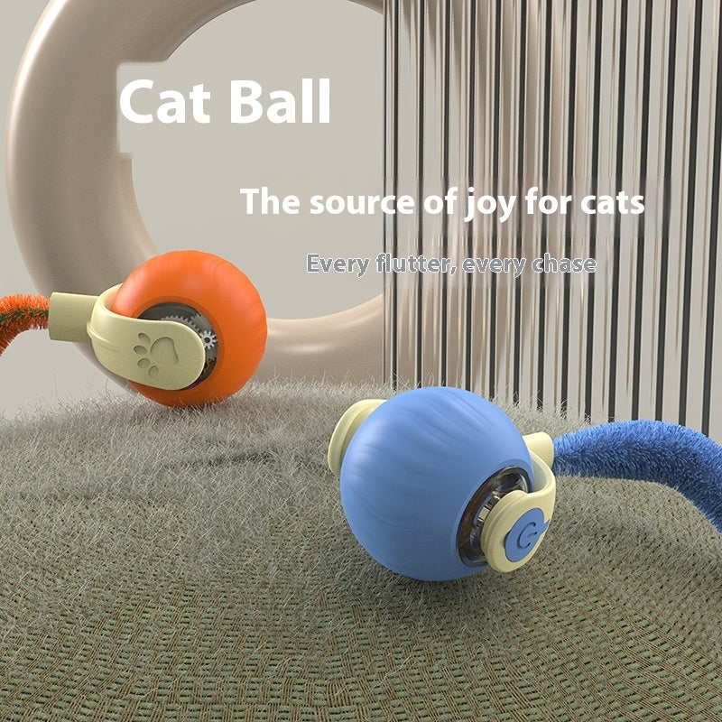 Pet Tug Ball Toy Motion-Activated Interactive Pets Cat Rolling Ball Toy With Bird Chirping Sound Pet Kitten Teaser Game Pet Products - AmberOcean 