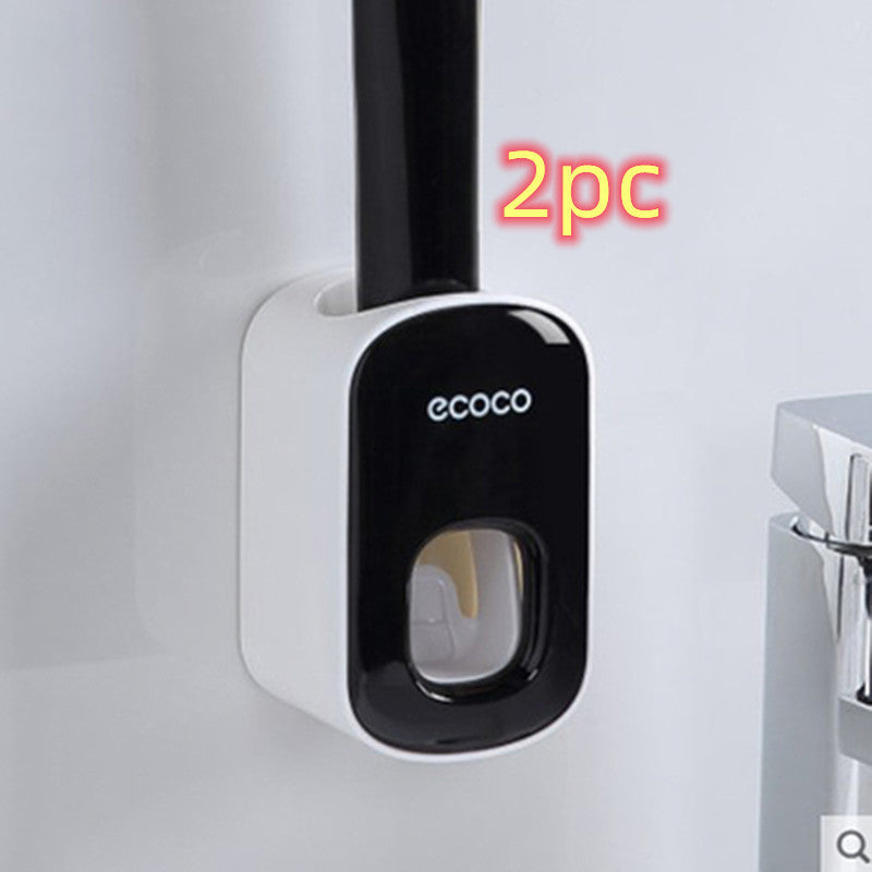 Wall Mounted Automatic Toothpaste Holder Bathroom Accessories Set Dispenser - AmberOcean 