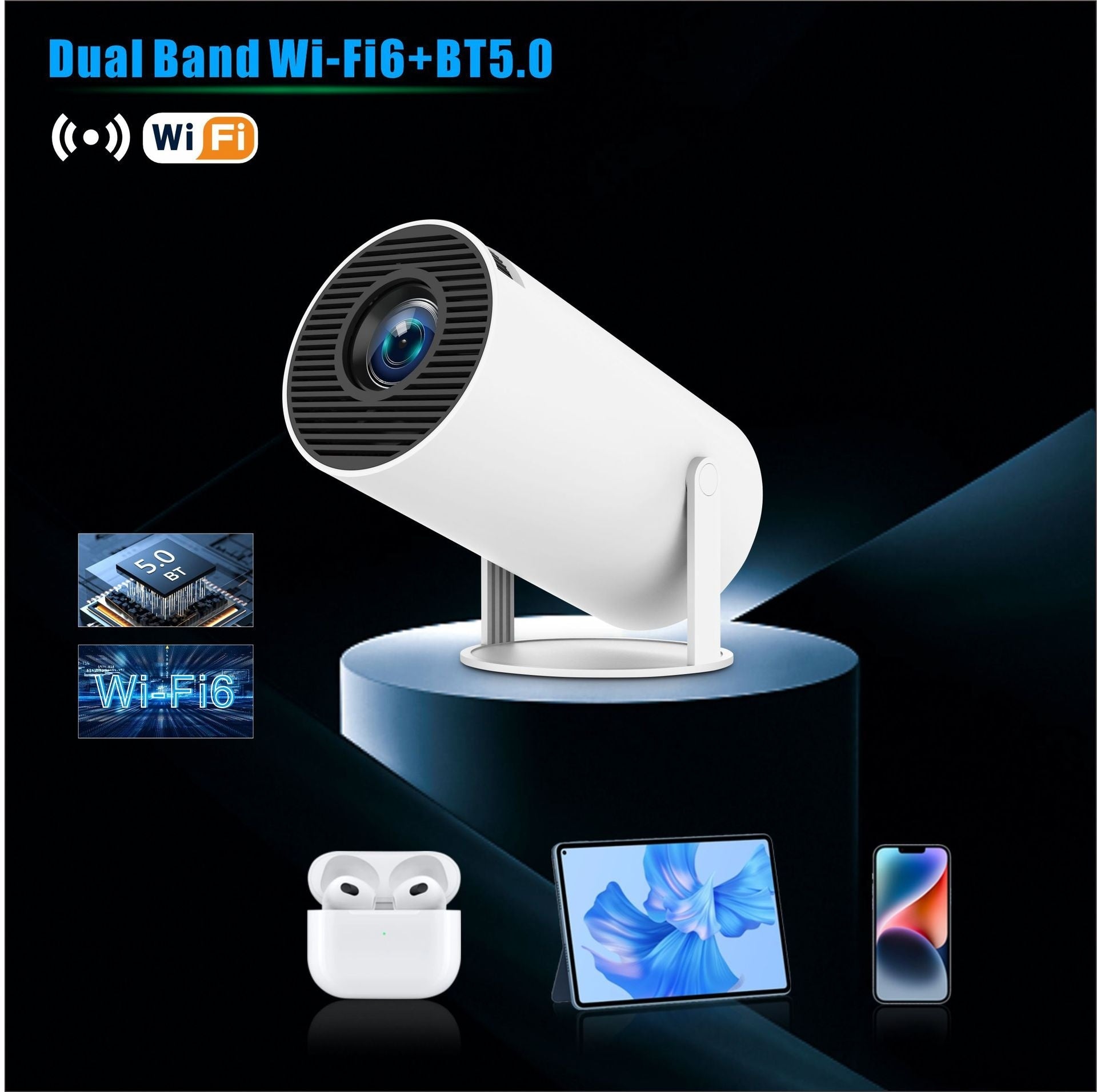 HY300 Pro Projector Home Theater Entertainment Portable Small Projector - AmberOcean 