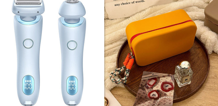 2 In 1 Hair Removal Epilator USB Rechargeable Trimmer Women Body Razor Face Leg Armpit Bikini Hand Pubic Shaver Hair Remover - AmberOcean 