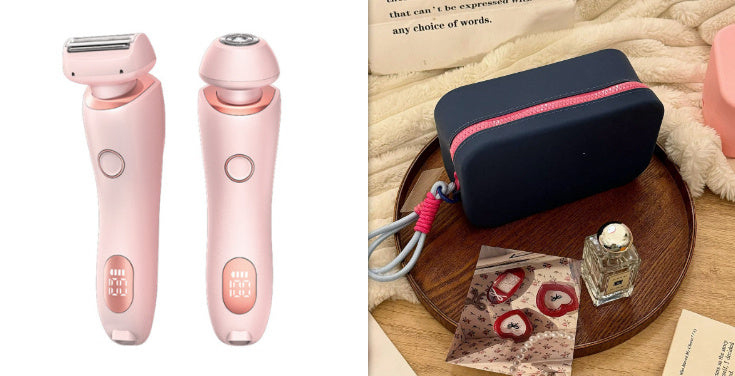 2 In 1 Hair Removal Epilator USB Rechargeable Trimmer Women Body Razor Face Leg Armpit Bikini Hand Pubic Shaver Hair Remover - AmberOcean 