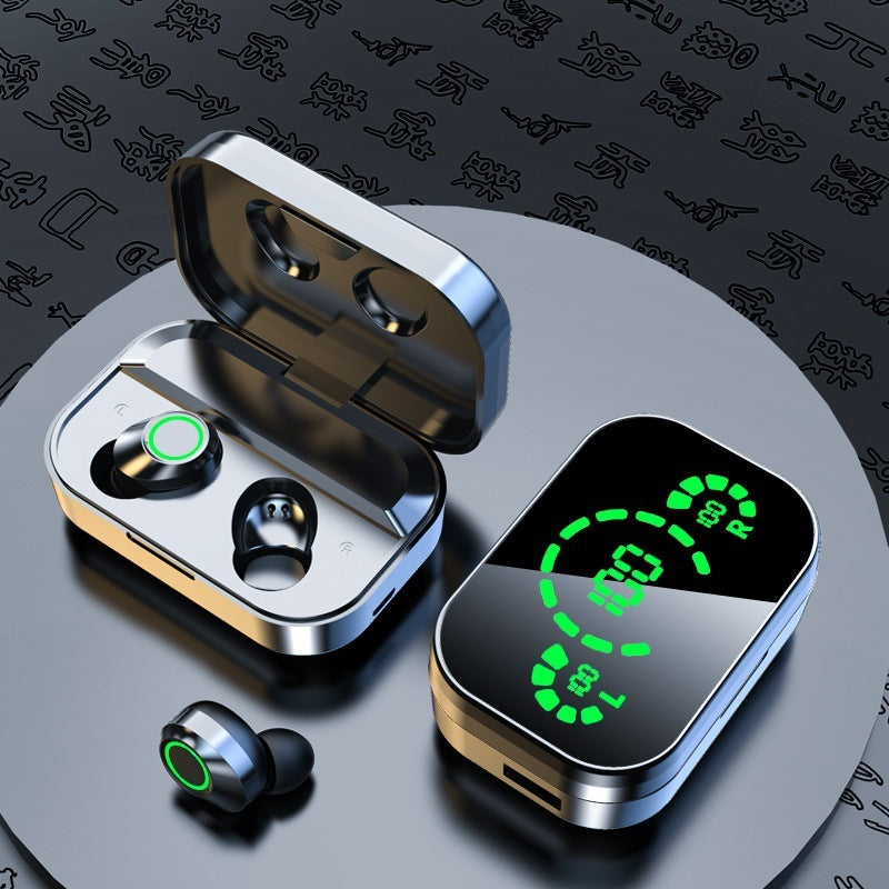 YD03 Wireless Bluetooth-compatible Headset TWS Large Screen Smart Digital Display In Ear Breathing Light - AmberOcean 