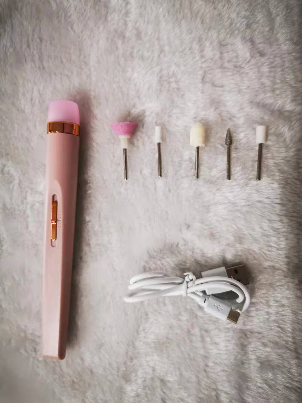5in1 Manicure Machine Set Electric Nail Drill Polisher Cordless USB Rechargeable With LED Cutters Mill For Manicure Pedicure Accessor - AmberOcean 