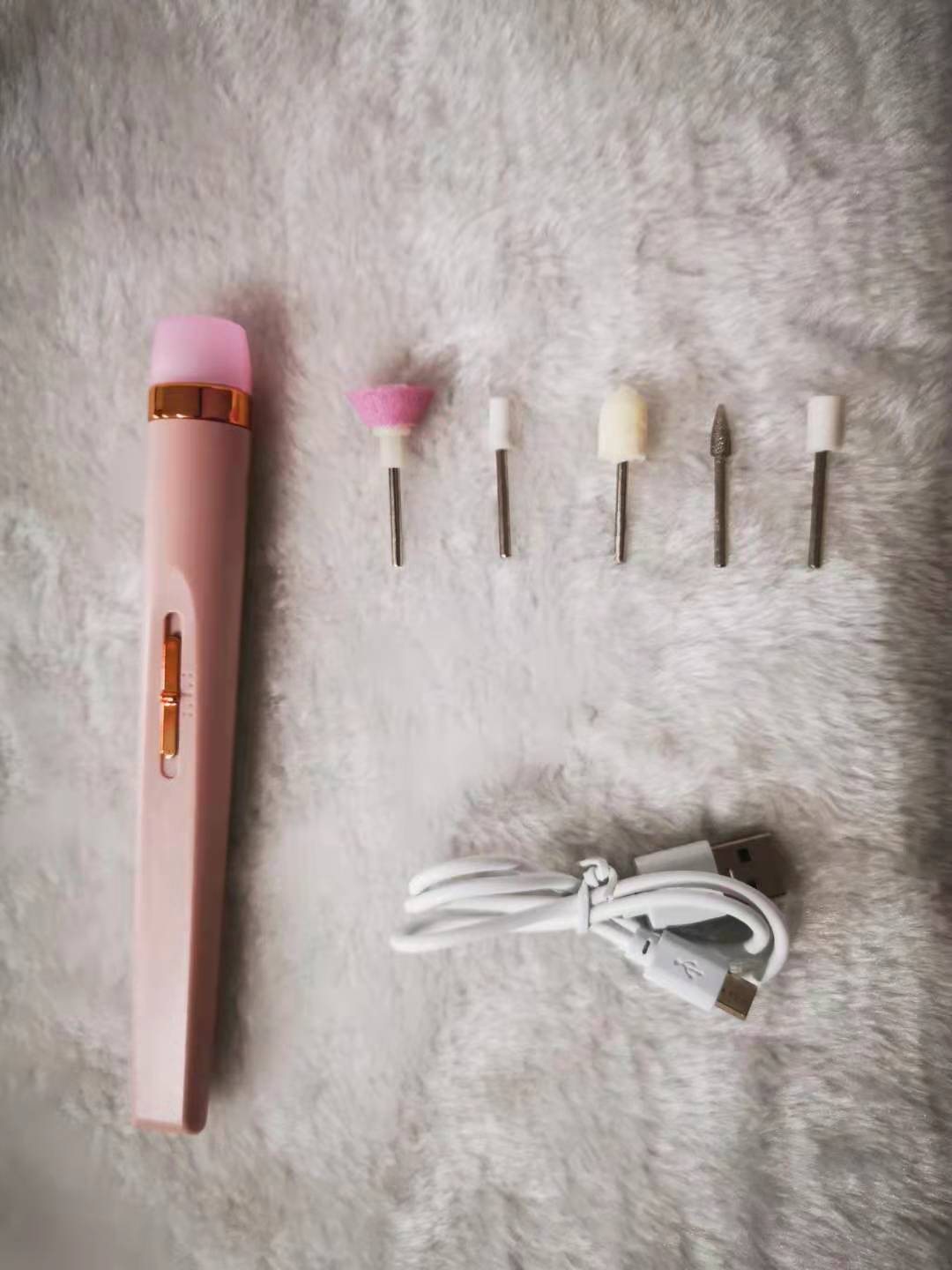 5in1 Manicure Machine Set Electric Nail Drill Polisher Cordless USB Rechargeable With LED Cutters Mill For Manicure Pedicure Accessor - AmberOcean 
