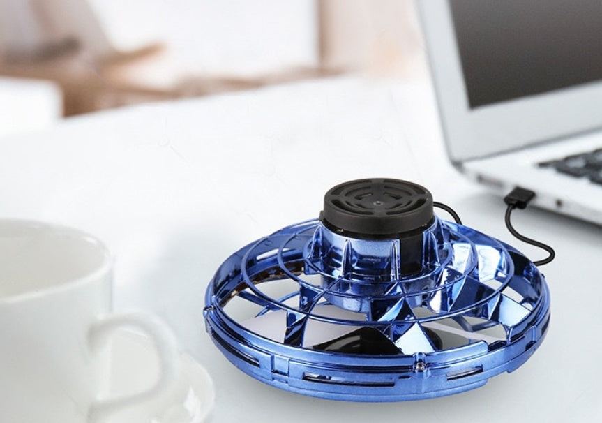 Mini Fingertip Gyro Interactive Decompression Toy Drone LED UFO Type Flying Helicopter Spinner Toy Kids - AmberOcean 
