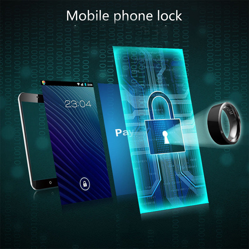 Smart Ring Wearable Device Multifunctional Black High-tech - AmberOcean 