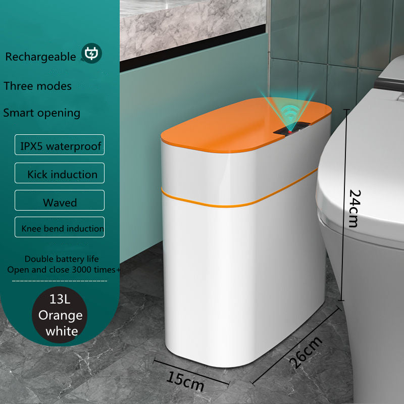 Smart Trash Can With Lid For Bedroom And Living Room Kitchen Storage Box Trash Can Induction Small Car Box Automatic Smart Dustbin Smart Trash Bin - AmberOcean 
