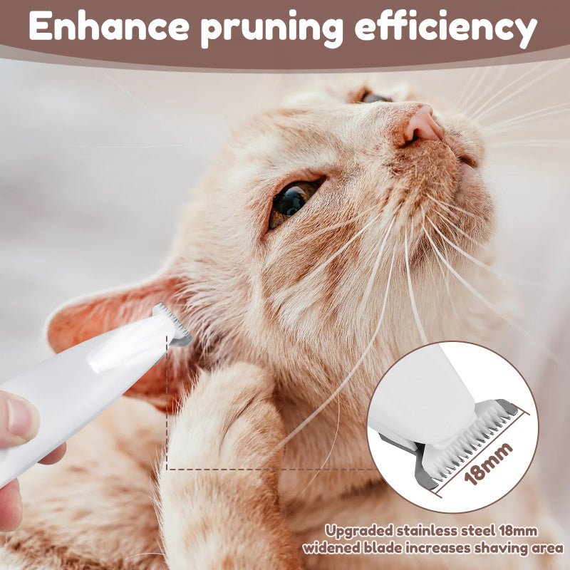 Pets Dog Paw Trimmer With LED Light Fully Waterproof Pet Hair Trimmer With LED Display Dog Clippers For Grooming Widen Blade - AmberOcean 