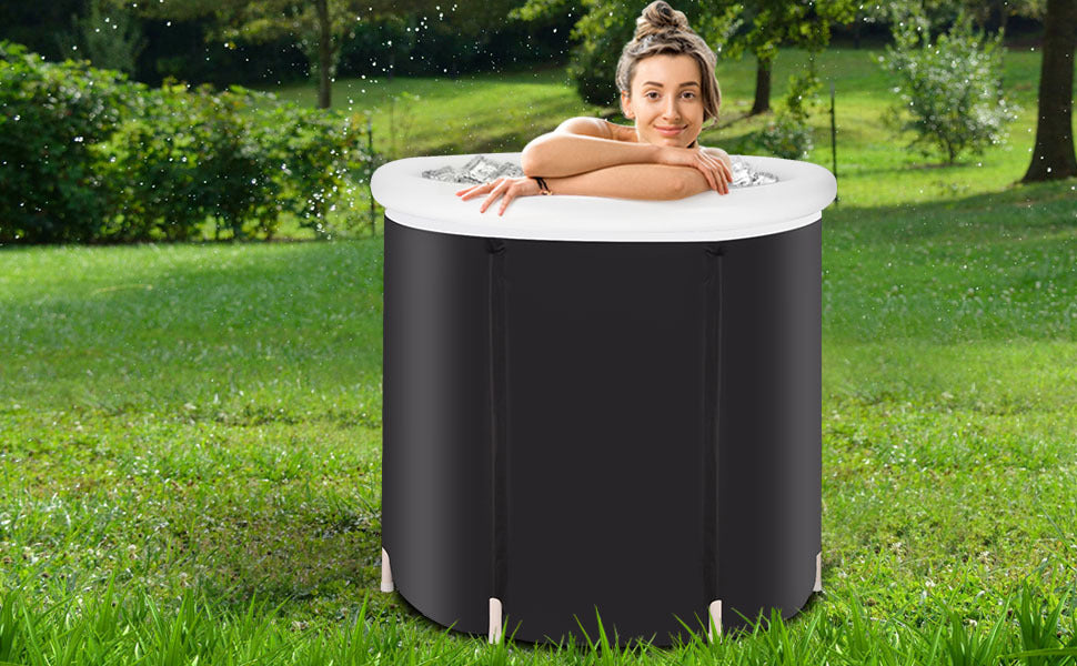 Recovery Ice Tub Foldable Bathtub Outdoor Portable Cold Water Therapy Tub Fitness Rehab Ice Tub For Athletes Long Lasting Insulated Ice Tub, Spa Soaking Bucket - AmberOcean 