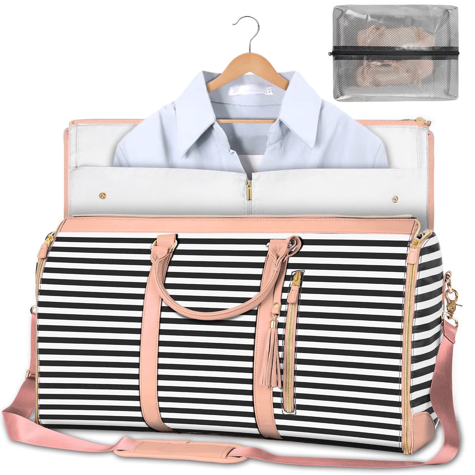 Large Capacity Travel Duffle Bag Women's Handbag Folding Suit Bag Waterproof Clothes Totes - AmberOcean 