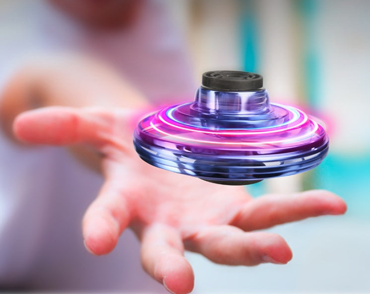 Mini Fingertip Gyro Interactive Decompression Toy Drone LED UFO Type Flying Helicopter Spinner Toy Kids - AmberOcean 