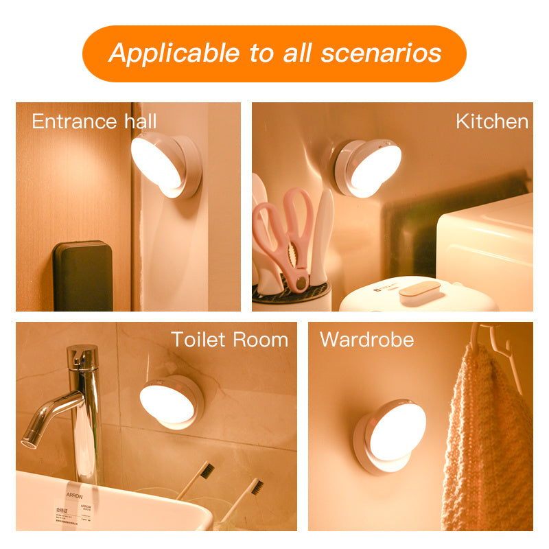Rotating Human Body Sensor Light Corridor Garage Light Wardrobe Light Motion Sensor Night Light - AmberOcean 