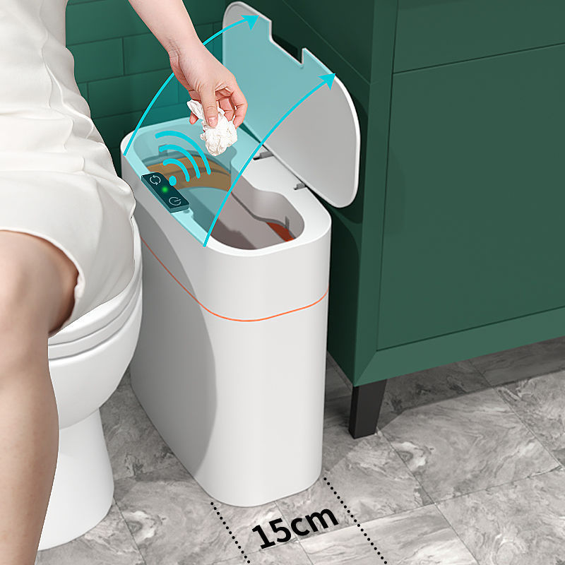 Smart Trash Can With Lid For Bedroom And Living Room Kitchen Storage Box Trash Can Induction Small Car Box Automatic Smart Dustbin Smart Trash Bin - AmberOcean 